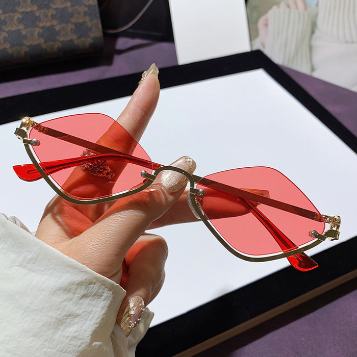 Wholesale Semi-rimmed diamond-shaped sunglasses