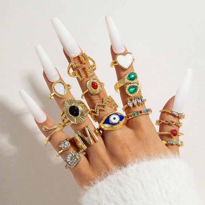 Wholesale Flower Pearl Ring Set – Fashion Accessory Dripping Oil Design MOQ≥5