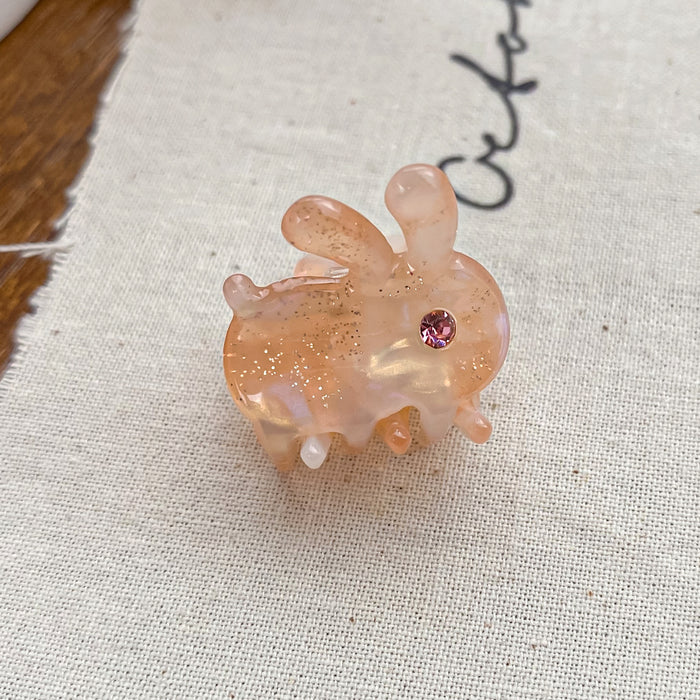 Wholesale Acetate Rabbit Rhinestone Side Claw Hair Clip for Everyday Hair Accessory