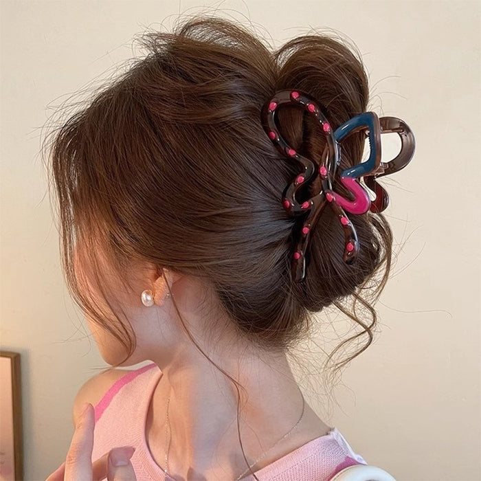 Wholesale  Contrasting Color Polka Dot Bow Clip for Women  with Small Hair Volume Hair Clip Headwear