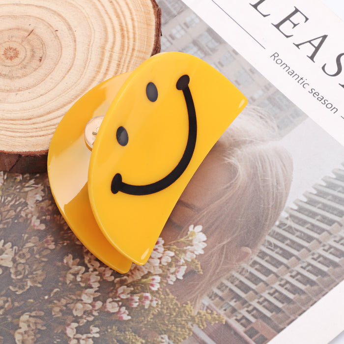 Wholesale Smiley Face Shape Acrylic Material Hairpin Back of Head