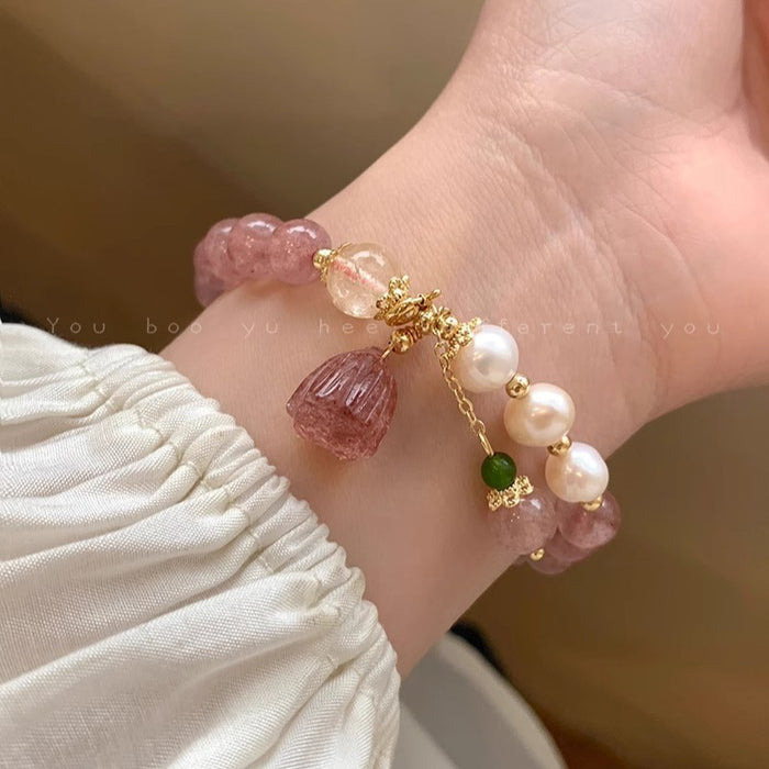 Wholesale Pearl crystal bracelet for women, light luxury, niche design, exquisite new style jewelry