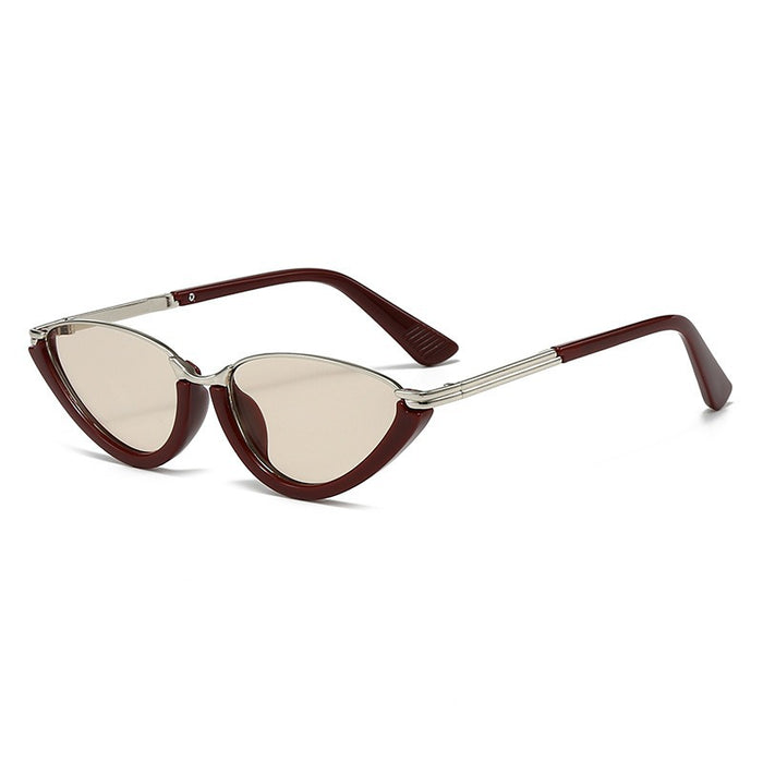 Wholesale Retro Cat Eye Semi-Rim Sunglasses