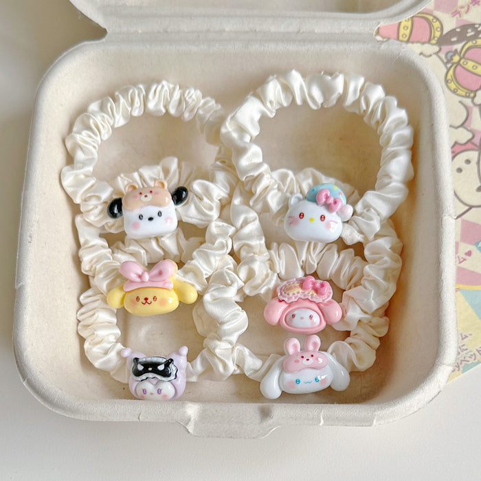 Wholesale Girl Hair Rope Hair Ring Cute Sweet Cartoon Hair Rope Bear Rubber Band Couple Hair Accessories