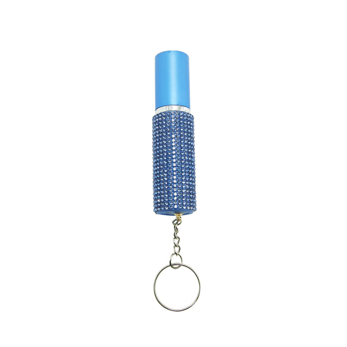Wholesale Modern Alloy Rhinestone Perfume Bottle Keychain Pendant Portable 5Ml Atomizer Car Key Accessory For Women