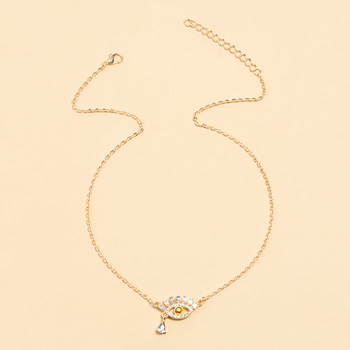 Wholesale Accessory Diamond Eye Pendant Alloy Devil's Eye Necklace