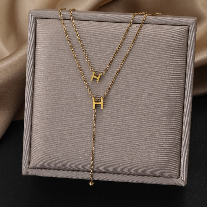 Wholesale Fade-Resistant Sweater Chain — Niche,  Light Luxury  and Sophisticated Titanium Steel Necklace