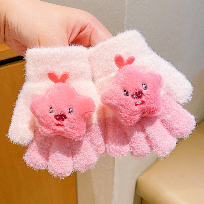 Wholesale Cartoon knitted children' s winter gloves