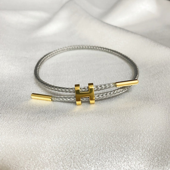 Wholesale I-Shaped Buckle Steel Wire Bracelet H Buckle Adjustable Titanium Steel Bracelet