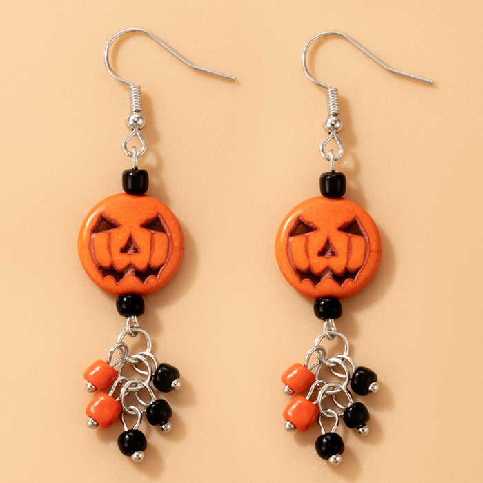 Wholesale Halloween Skull Beaded Elastic Earrings for Unisex Party Gift Fashion Accessory MOQ≥2