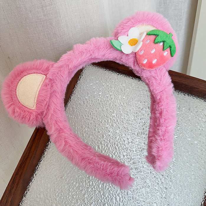 Wholesale Cartoon  Ear Hairpin Women's  Plush Face Wash Hairband Apply Mask Bundle Hairband Hairpin