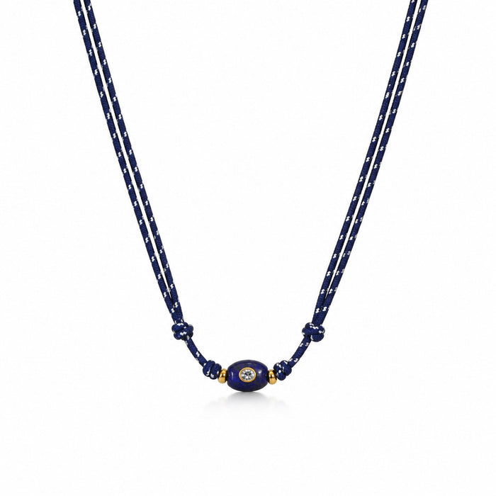 Wholesale Modern Geometric Natural Stone Pendant Necklace With Woven Rope And Adjustable Slip Knot For Women Casual Fashion Accessory