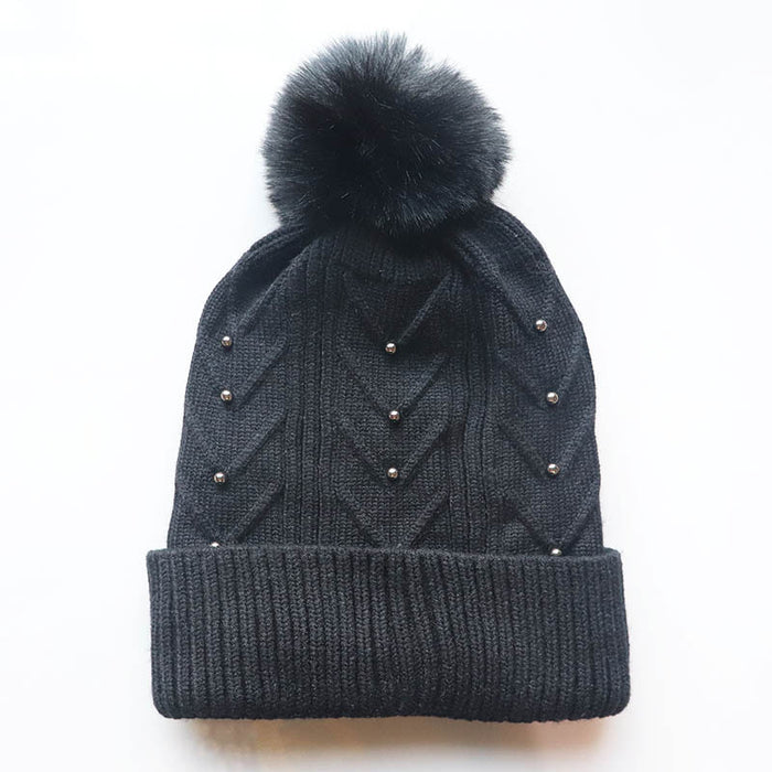 Wholesale Acrylic Knitted Beanie with Ball Beads JDC-FH-LvH021