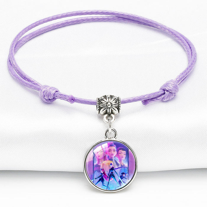 Wholesale KPOP Cute Cartoon Crystal Multi-Color Adjustable Bracelet