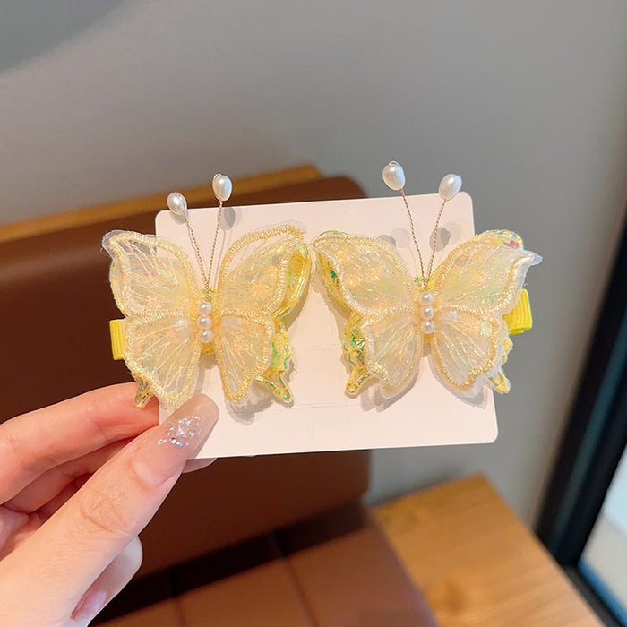 Wholesale Handmade Embroidered Butterfly Hair Clip Chic Fashion Accessory