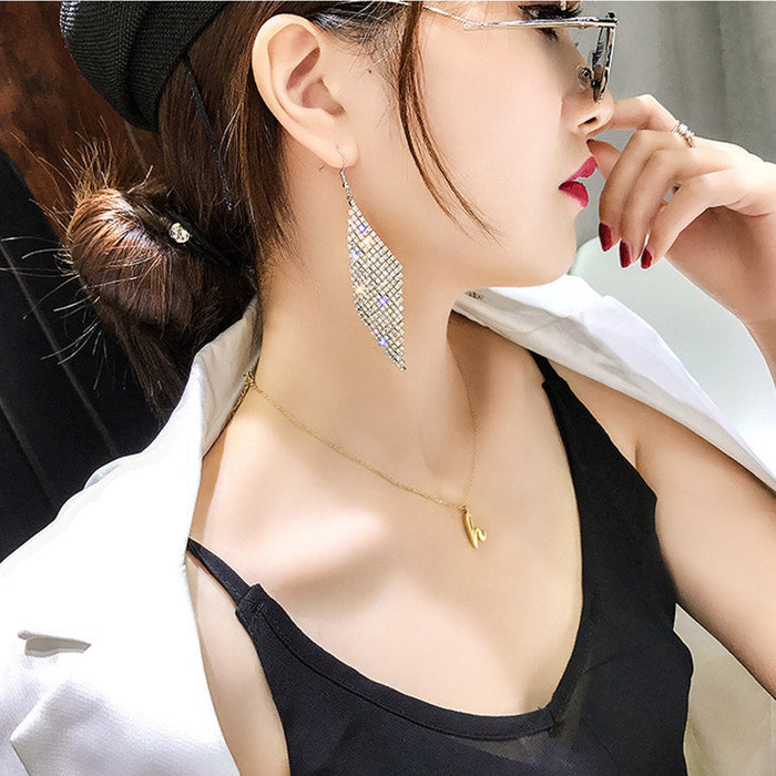 Wholesale Full Diamond Super Flash Geometric Luxury Earrings Exaggerated Personality Earrings Fashion Accessories Wholesale