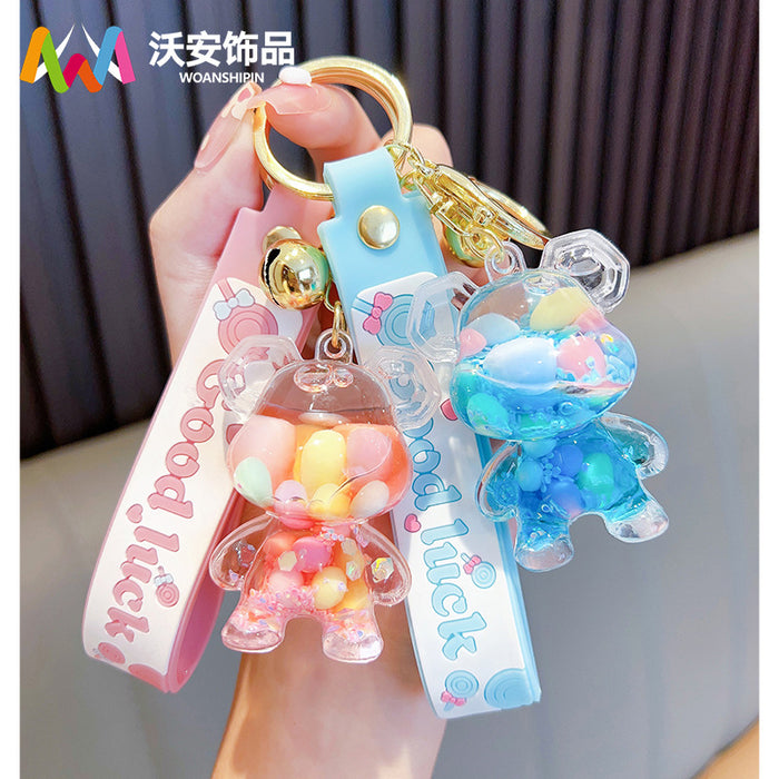 Wholesale Oiled Acrylic Bear Keychains JDC-KC-GSWA003