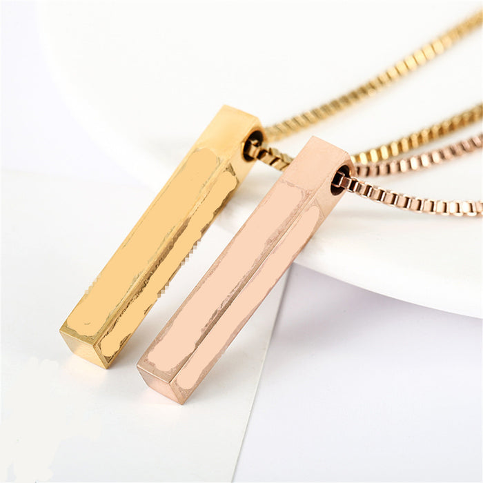 Wholesale Stainless steel bar pendant titanium steel necklace
