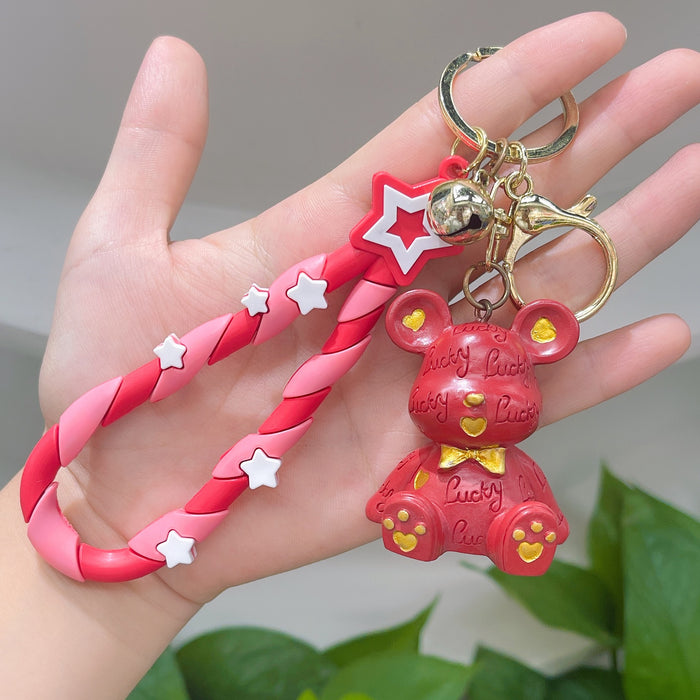 Wholesale Cartoon Cute Bear Resin Keychains JDC-KC-MRan007