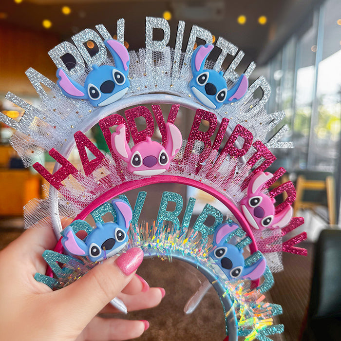 Wholesale Birthday Party Puppy Colorful Shiny Hair Hoop Children' s Headband Birthday Hat Birthday Photo Props