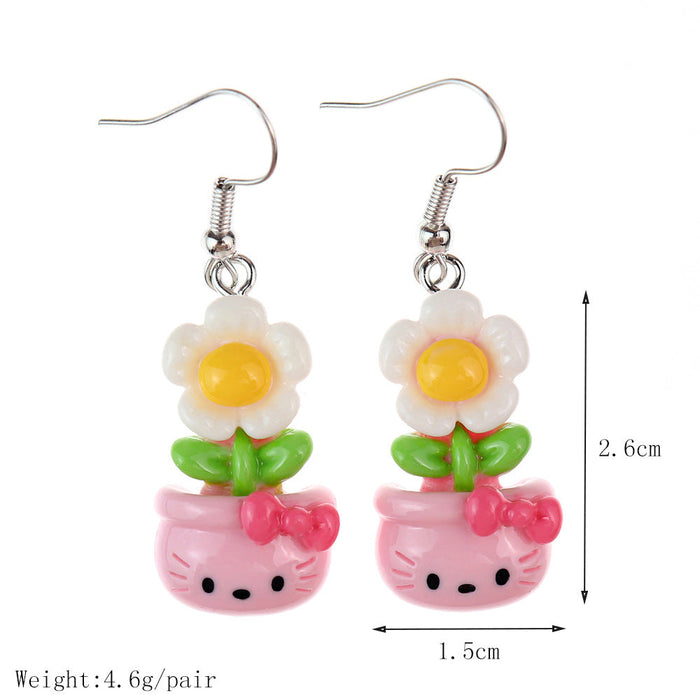 Wholesale Cartoon Simulation Plants Succulent Earrings JDC-NS-NiQing007