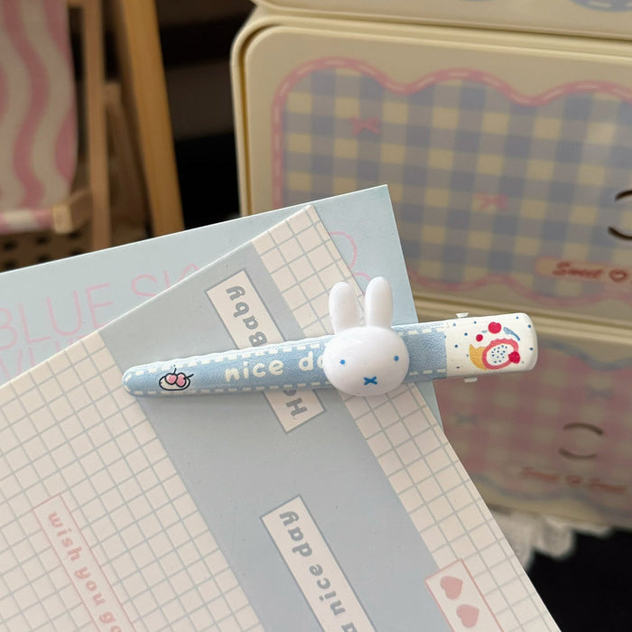 Wholesale Resin Blue Rabbit Cake Long Hair Clip Everyday Hair Accessory