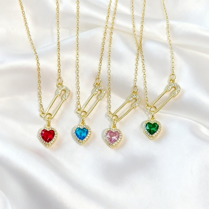 Wholesale Colorful Heart Broken Diamond Pendant choker necklace