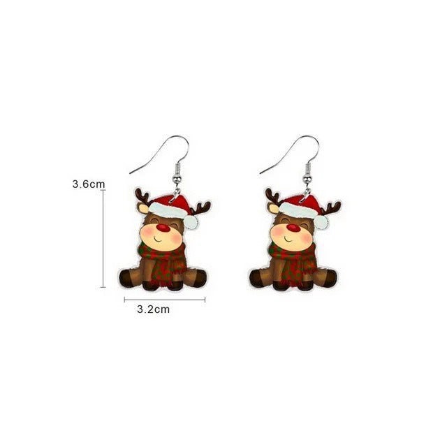 Wholesale Acrylic flat  earrings holiday ornaments animal cute earrings earrings