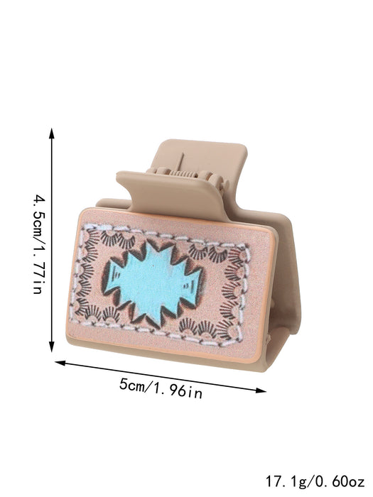 Wholesale Western Style Medium Leather Hairpin Sunflower Shark Clip Women' s Grab Clip