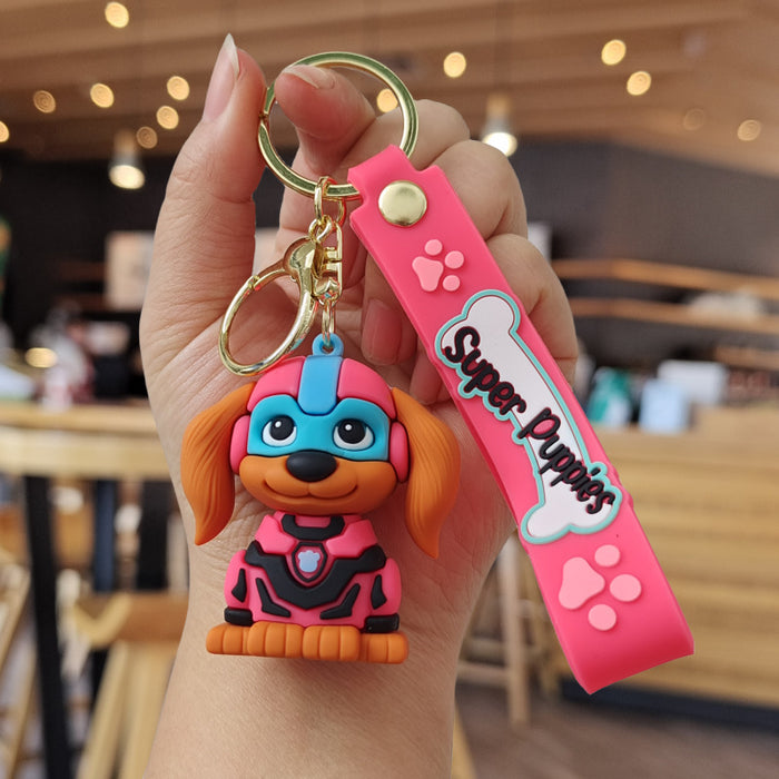 Wholesale Cartoon Dog Doll Silicone Keychain JDC-KC-ZhuoRan008