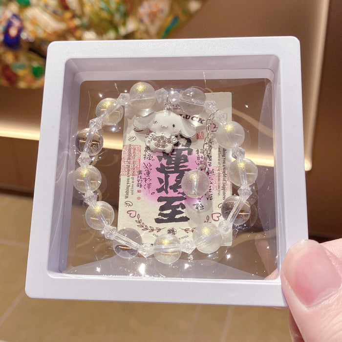 Wholesale Cute Cartoon Puppy Crystal Bead Bracelet for Travel Souvenir Gift MOQ≥3