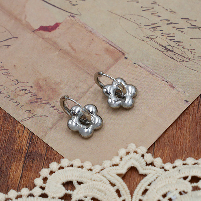 Wholesale Retro Geometric Earrings  Design Sense Stainless Steel Ear Buckle