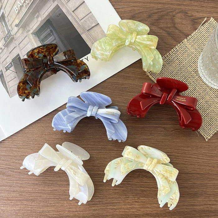 Wholesale Bow Grab Clip Elegant Acetic Acid Hairpin