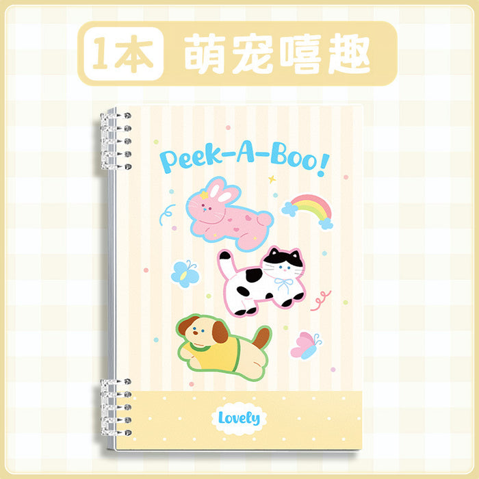 Wholesale Chic Animal Loose-Leaf Notebook with Horizontal Lines Cute Cat Design