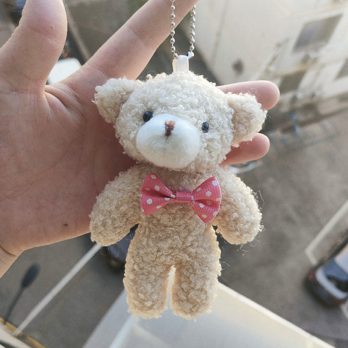 Wholesale Pearl Plush Teddy Bear Plush Toy Keychain Pendant Kindergarten Toy Small Gift Wedding Event JDC-KC-RC001