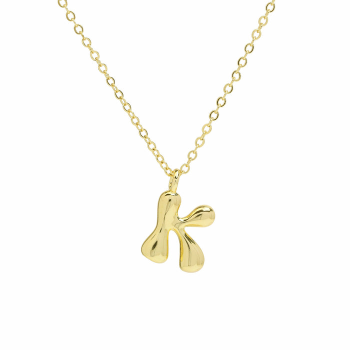 Wholesale 18k Brass Glossy Balloon 26 English Letters Necklace JDC-NE-BaiYi005