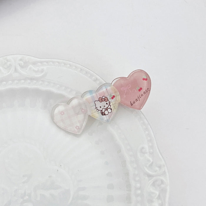 Wholesale Cute plaid cat oval hair clip