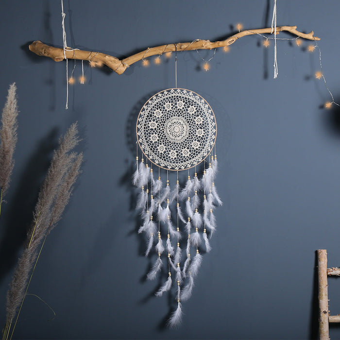 Wholesale Bohemia 40cm Circle Dream Catcher JDC-DC-mengs002