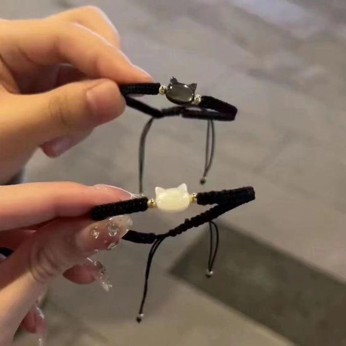 Wholesale Shell Cat Handmade Braided Hand Rope Couple Bracelet, Small and Simple Versatile Handmade Decoration