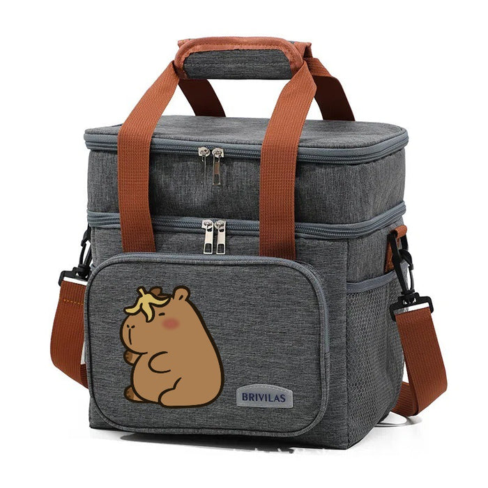 Wholesale Double-layer lunch bag printed insulation bag ice bag for picnic insulation