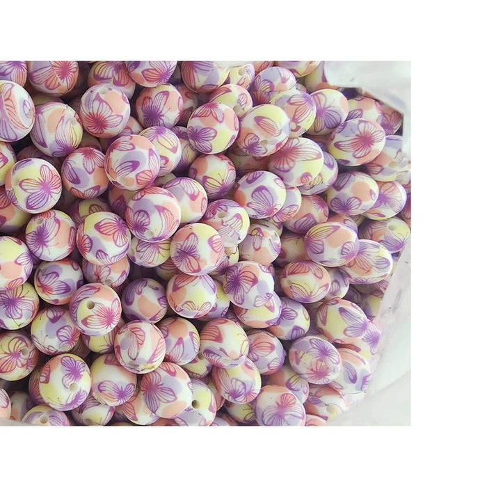 Wholesale 20pcs15mm Valentine's Day Printed Beads JDC-BDS-HongZhou007