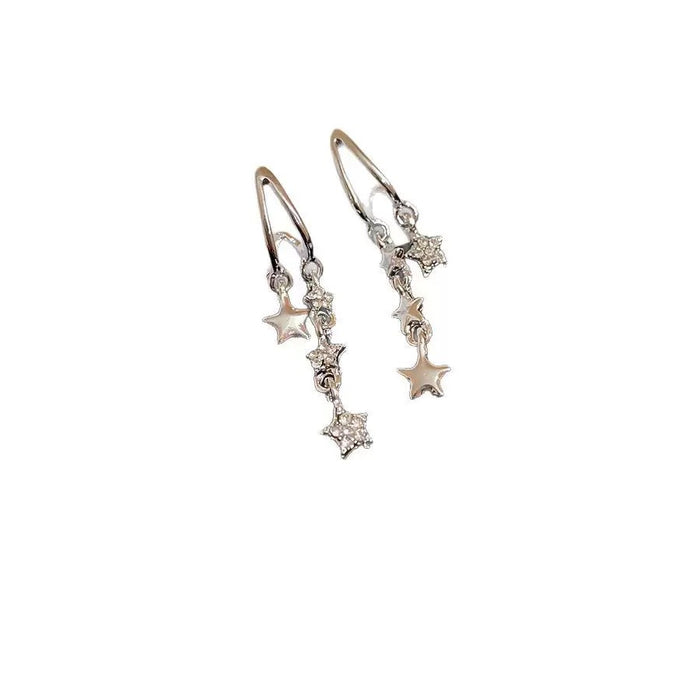 Wholesale Unique and niche micro inlaid zircon tassel earrings with fashionable temperament and versatile earrings