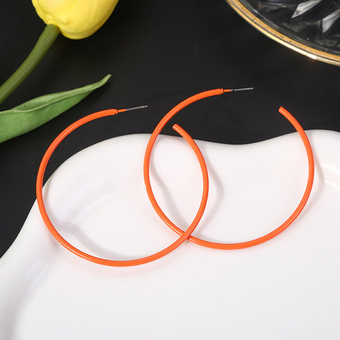 Wholesale Metal Hoops Lacquered Earrings JDC-ES-LiR006