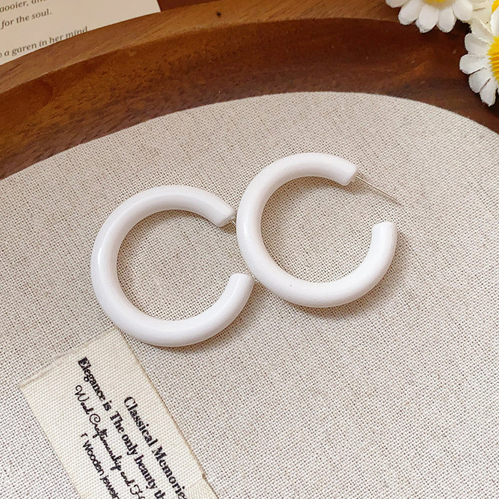 Wholesale Silver Needle Round Hoop Earrings Summer Fresh Simple Earrings Fashion Earrings