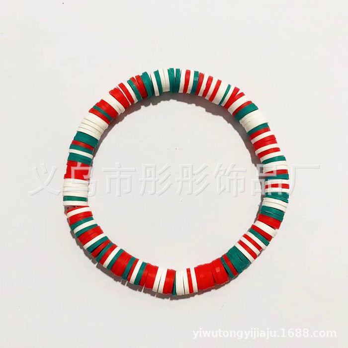 Wholesale Soft Clay Beaded Bracelet Christmas Tree Pearl Cartoon Sweet Versatile Bracelet Best Friend