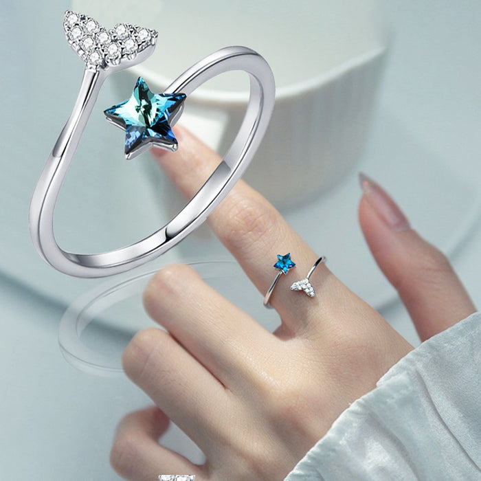 Wholesale Star ring with adjustable opening and pentagram opening for women wholesale