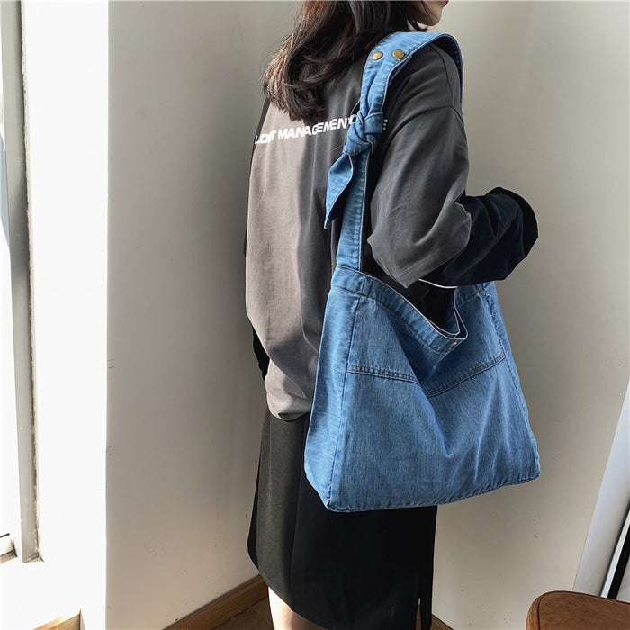 Wholesale Denim Shoulder Large Capacity Tote Bag JDC-SD-GangL002