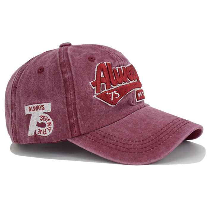 Wholesale Water-washed distressed letter embroidery sun-shading baseball cap