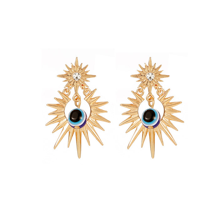 Wholesale Devil's Eye Sun Alloy Earrings JDC-ES-JieYue001