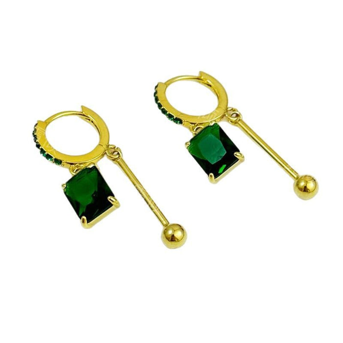 Wholesale diamond square earrings women's ear buckle  style temperament earrings